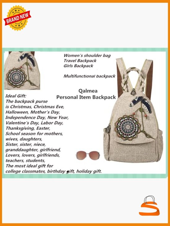Canvas Convertible Backpack Crossbody Sling Bag for Travel Work School